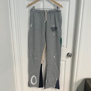 Replica Gallery Dept Gray Paint-Splatter Track Pants with Contrast Panels